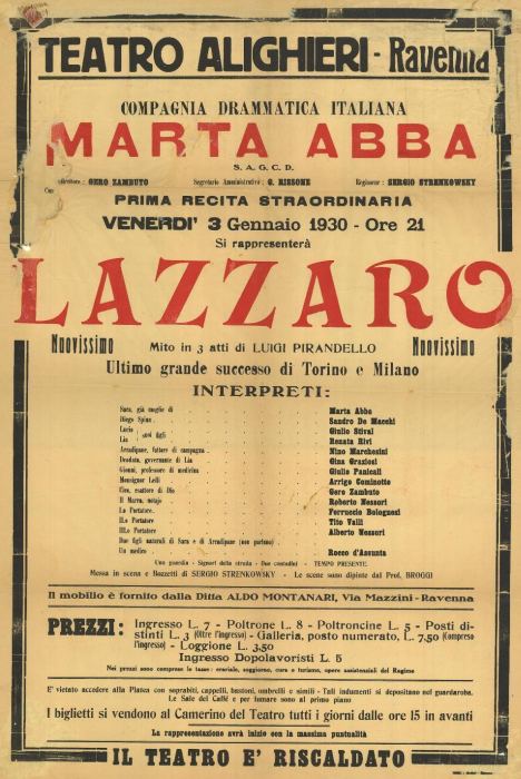 Lazzaro - Atto I