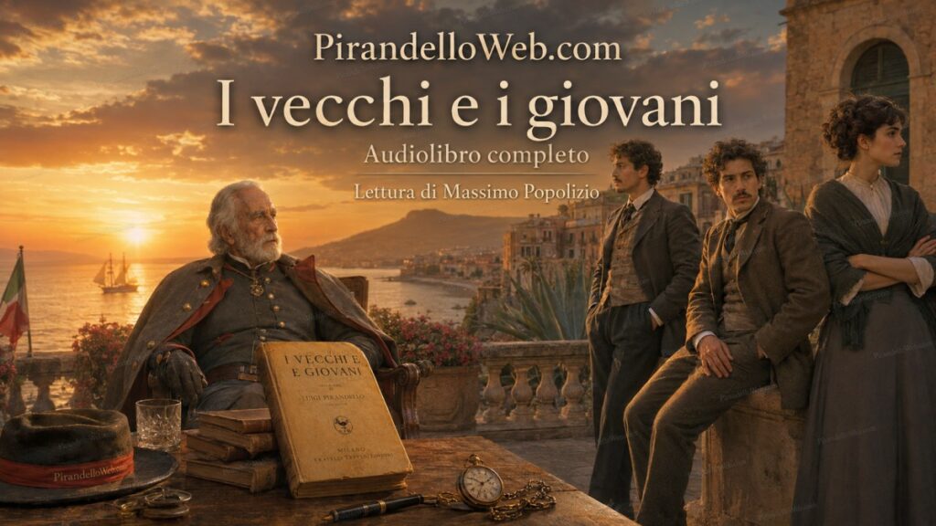 I vecchi e i giovani di Luigi Pirandello, audiolibro completo letto da Massimo Popolizio con ambientazione siciliana evocativa